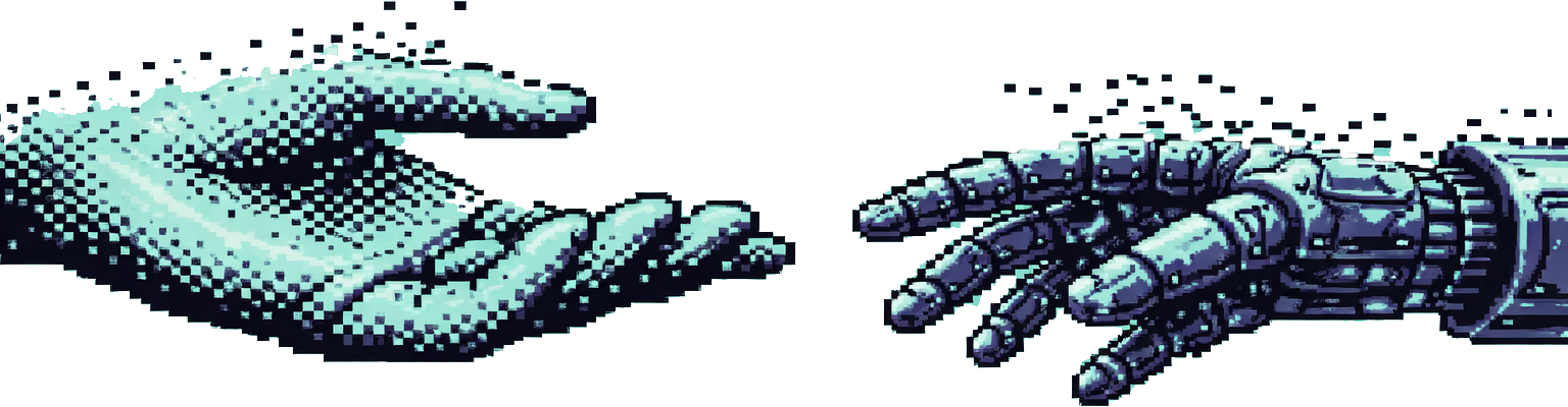 Hands symbolizing balance between humans and AI agents